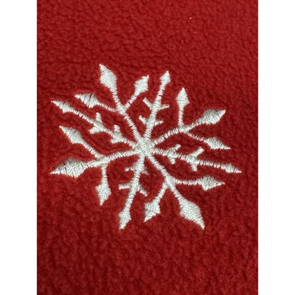 Vintage Basic Editions Red L Fleece Embroidered Snowflakes Christmas Sweater - Picture 10 of 14
